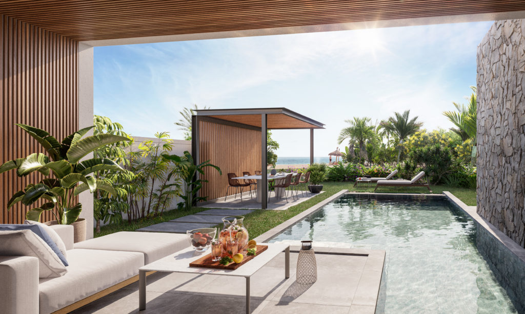 Terrasse avec piscine - Villas de Luxe Île Maurice - Shoba